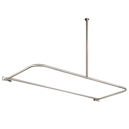 Kingston Brass D-Shaped Shower Curtain Rod, Polished Nickel CC3136
